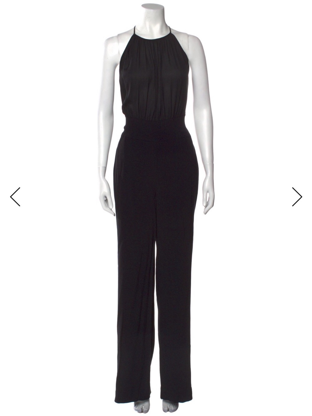 L'AGENCE Black Halter Jumpsuit with Wide Legs